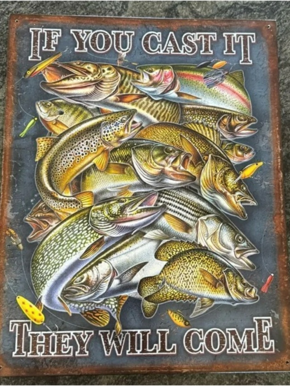 If You Cast It They Will Come Fishing Wall Art - Multicolor Fish Print
